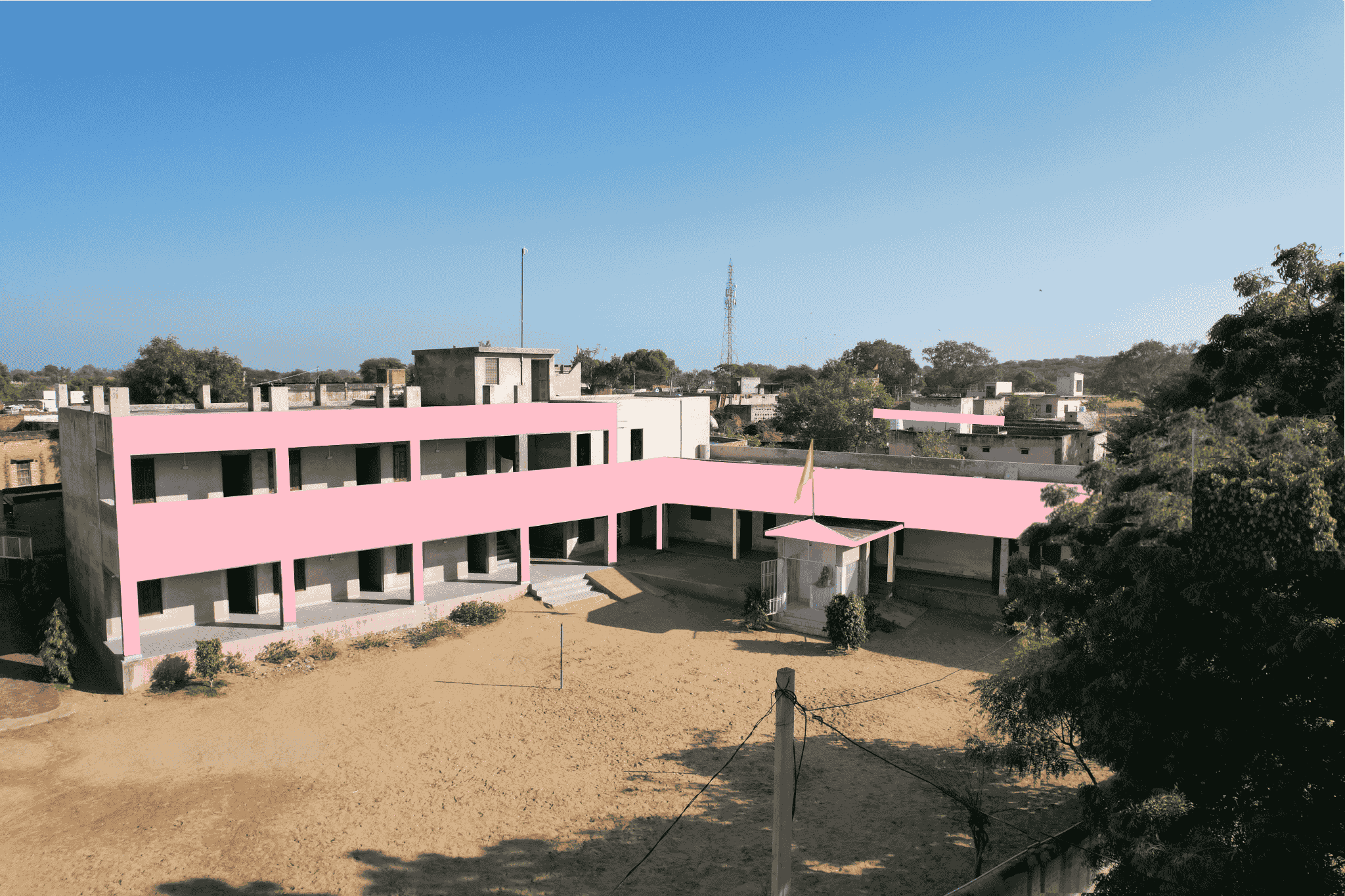 Mr. Kedar Nath Mour founding the charitable school in Rajasthan